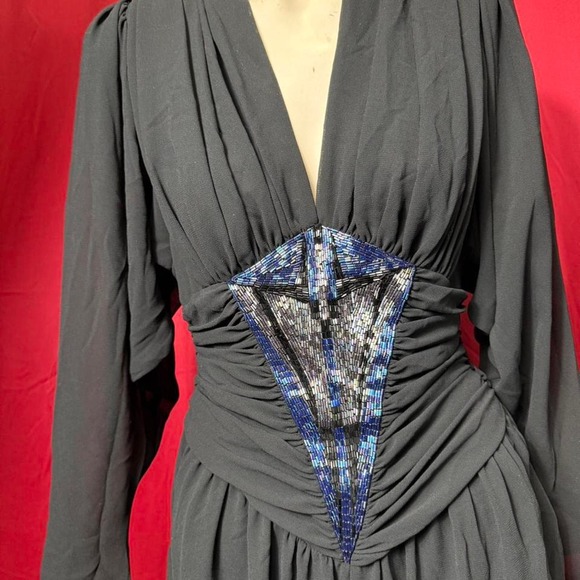 Vintage 80s black jumpsuit with sequin bust - Picture 3 of 6